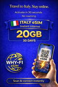 🇮🇹 WHY-FI eSIM Italia 20GB