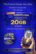 🌍 eSIM Europa 20GB – Internet senza limiti